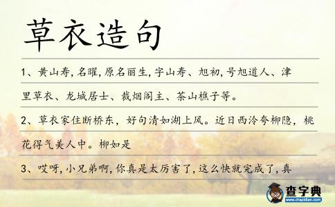 草衣造句