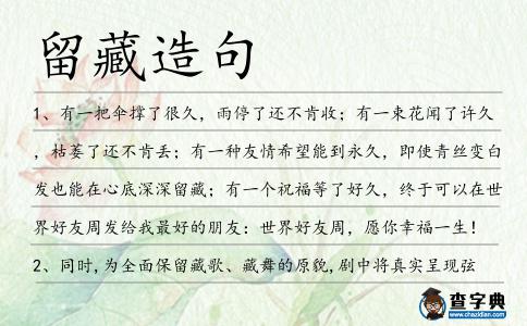 留藏造句