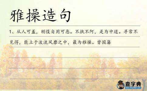 雅操造句