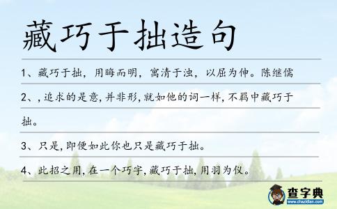 藏巧于拙造句