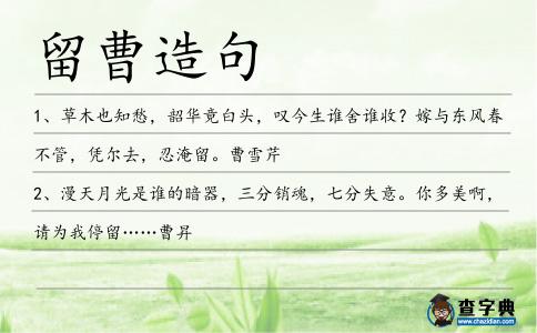 留曹造句
