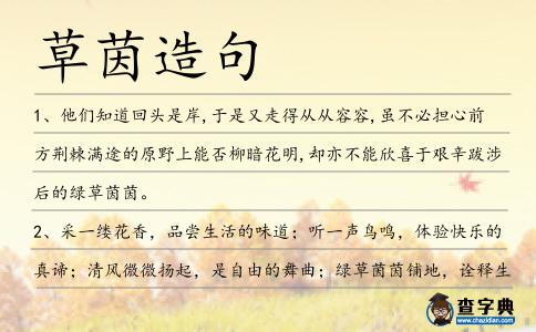 草茵造句