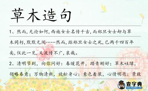 草木造句