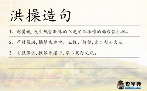 洪操造句
