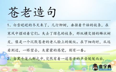 蒼老造句