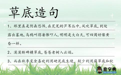 草底造句