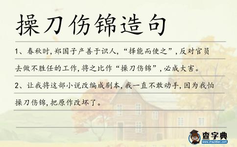 操刀傷錦造句