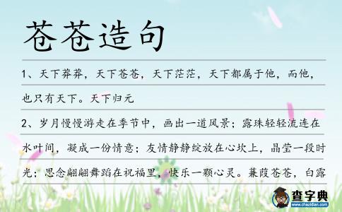 蒼蒼造句
