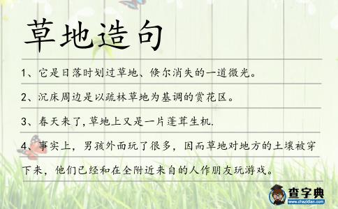 草地造句