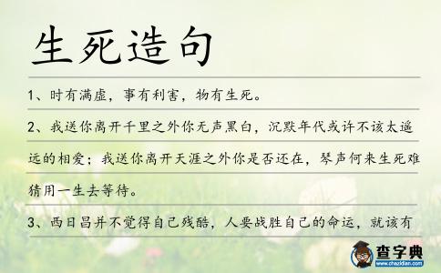 生死造句