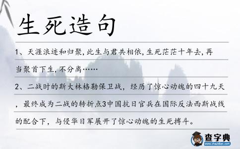 生死造句