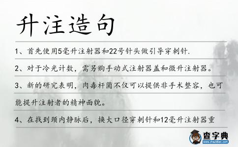 升注造句