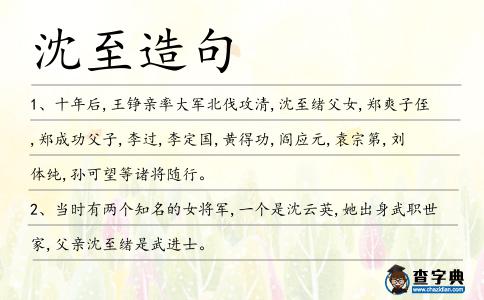 沈至造句