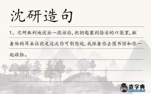 沈研造句