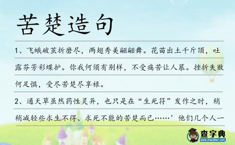 苦楚造句