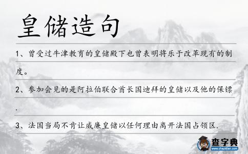 皇儲造句