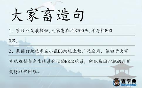 大家畜造句