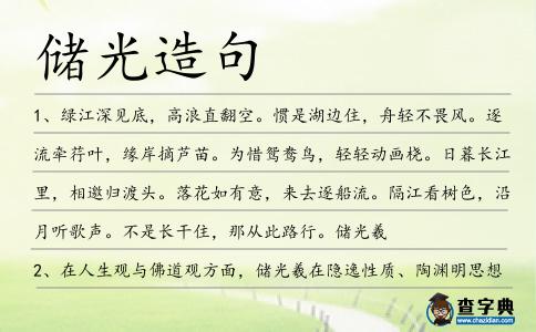 儲(chǔ)光造句