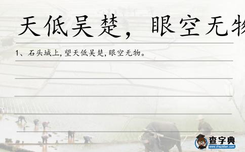 天低吳楚,眼空無物造句