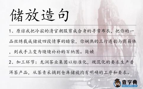 儲放造句