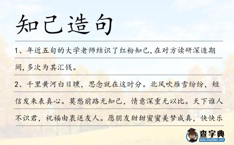知己造句