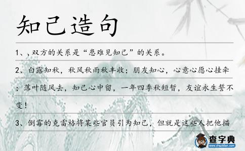 知己造句