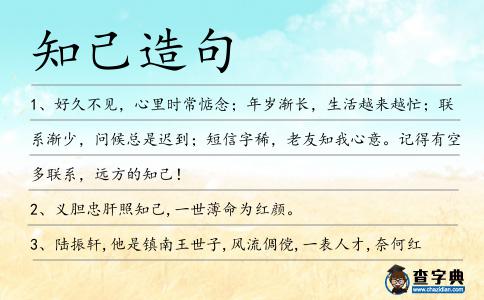 知己造句