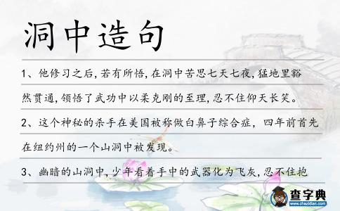 洞中造句