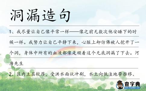 洞漏造句