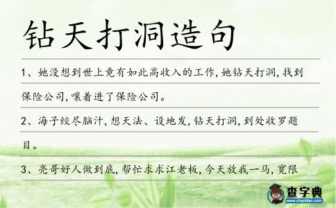 鉆天打洞造句