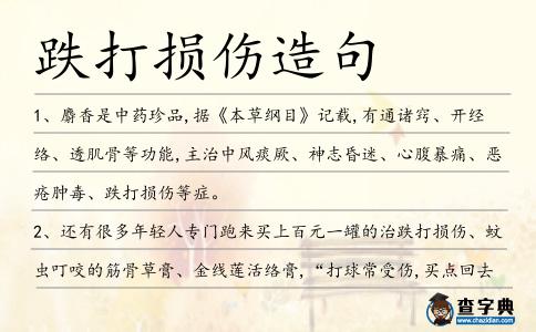 跌打損傷造句