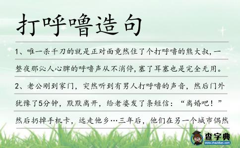 打呼嚕造句