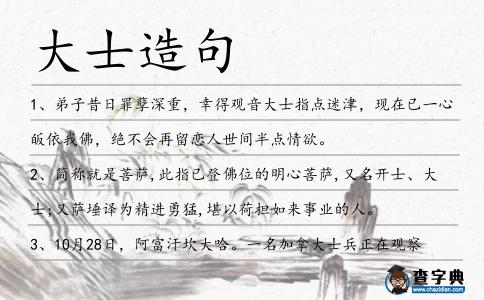 大士造句