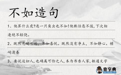 不如造句