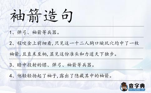 袖箭造句