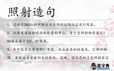 照射造句