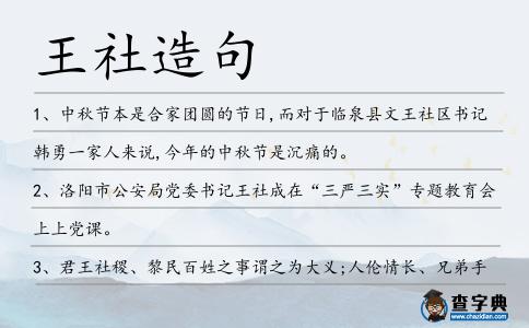 王社造句