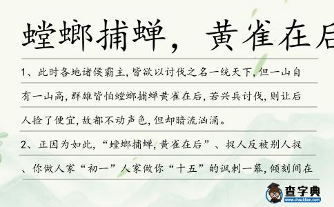 螳螂捕蟬,黃雀在后造句