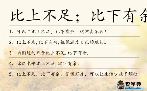 比上不足；比下有余造句