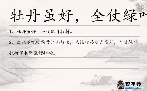 牡丹雖好,全仗綠葉扶造句