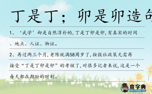 丁是??；卯是卯造句