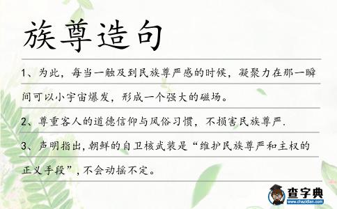 族尊造句