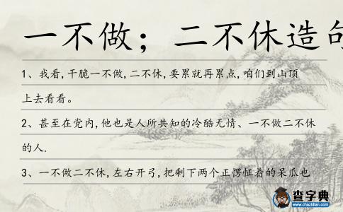 一不做;二不休造句