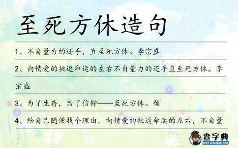 至死方休造句