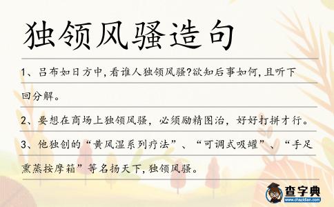 獨領(lǐng)風(fēng)騷造句