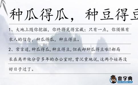 種瓜得瓜,種豆得豆造句