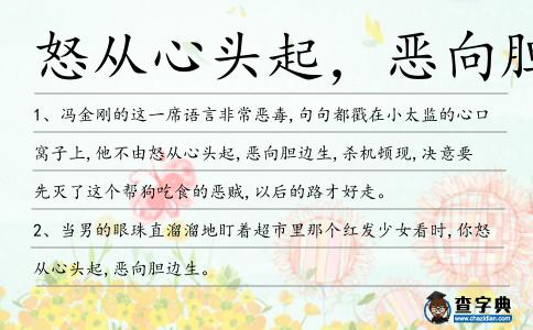 怒從心頭起，惡向膽邊造句