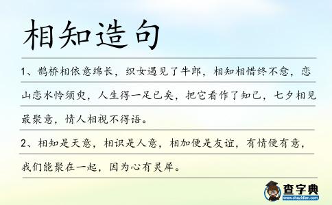 相知造句