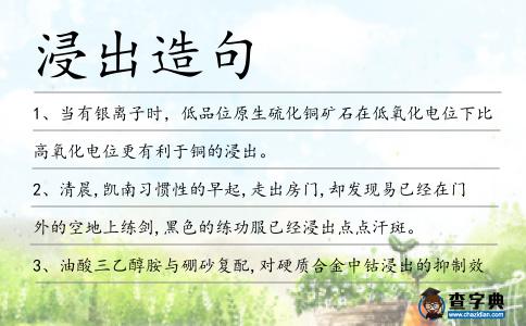 浸出造句
