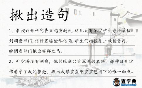 揪出造句